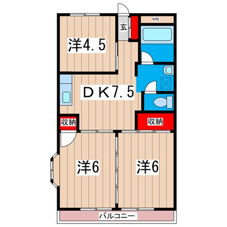 マルニハイツの物件間取画像